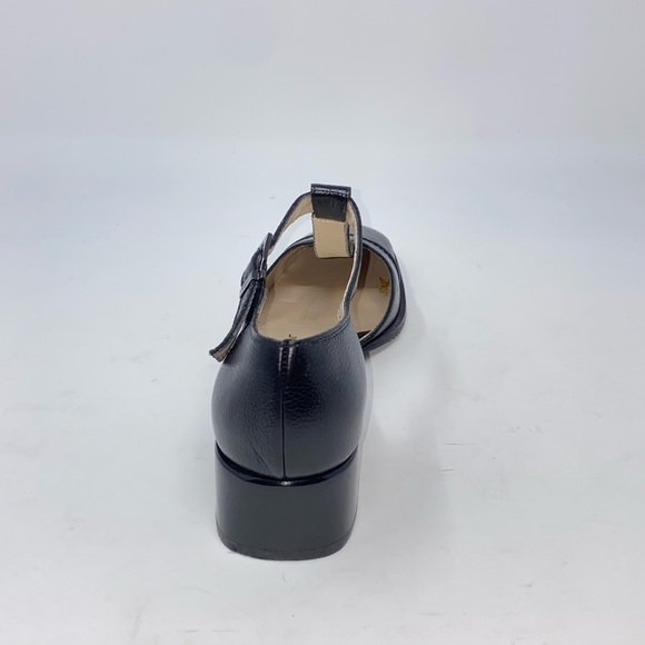 Salvatore Ferragamo VTG T-Strap Black Leather Shoe - Picture 4 of 13